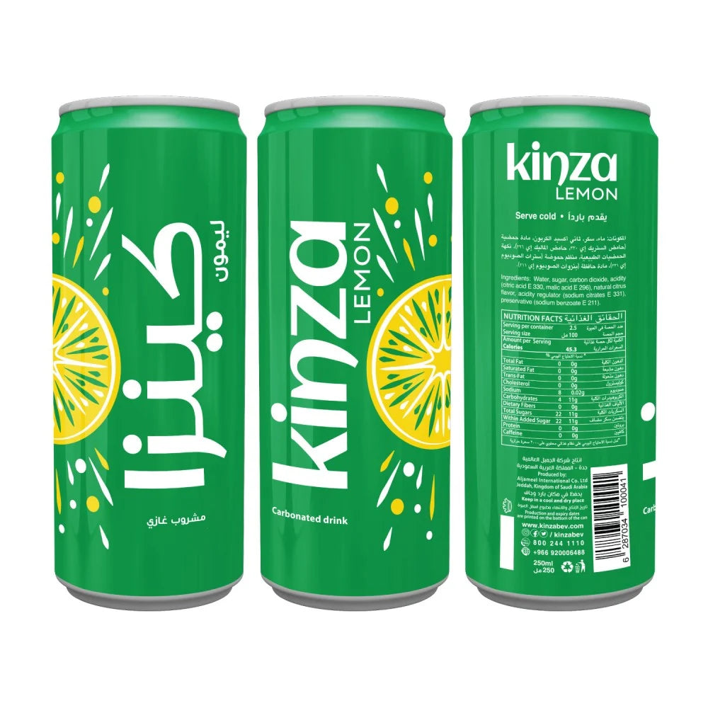 Kinza Lemon 250 ml – 30 stk. pr. kasse
